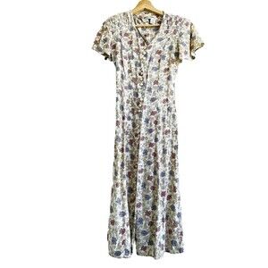 Betsys things petites dress Vintage cottagecore romantic floral short sleeve 4